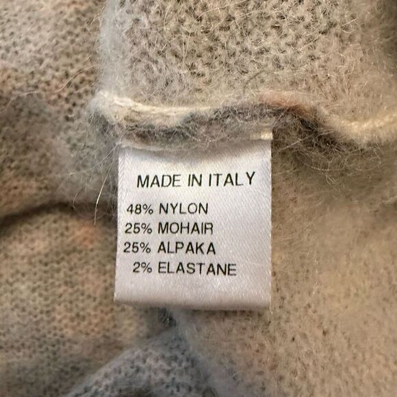 Bartolini Mohair/Alpaca Blend Soft Gray & Coral Sweater Sz M Cottagecore - Picture 9 of 15